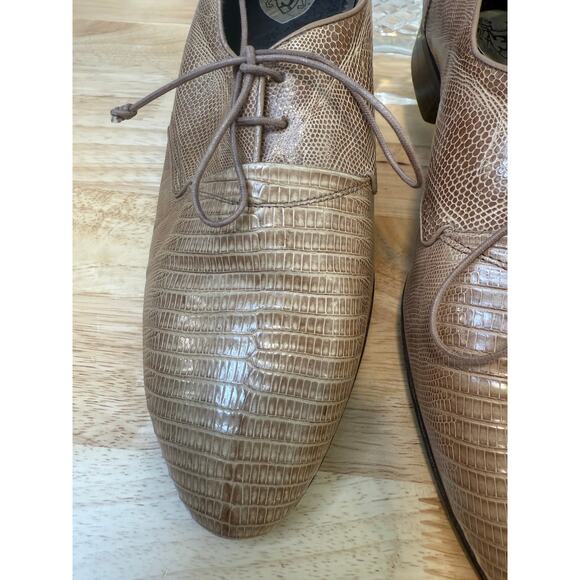 Vintage Joti Handcrafted in Italy Lizard Men\'s Dress Shoes Tan Size 8 JL main image 6